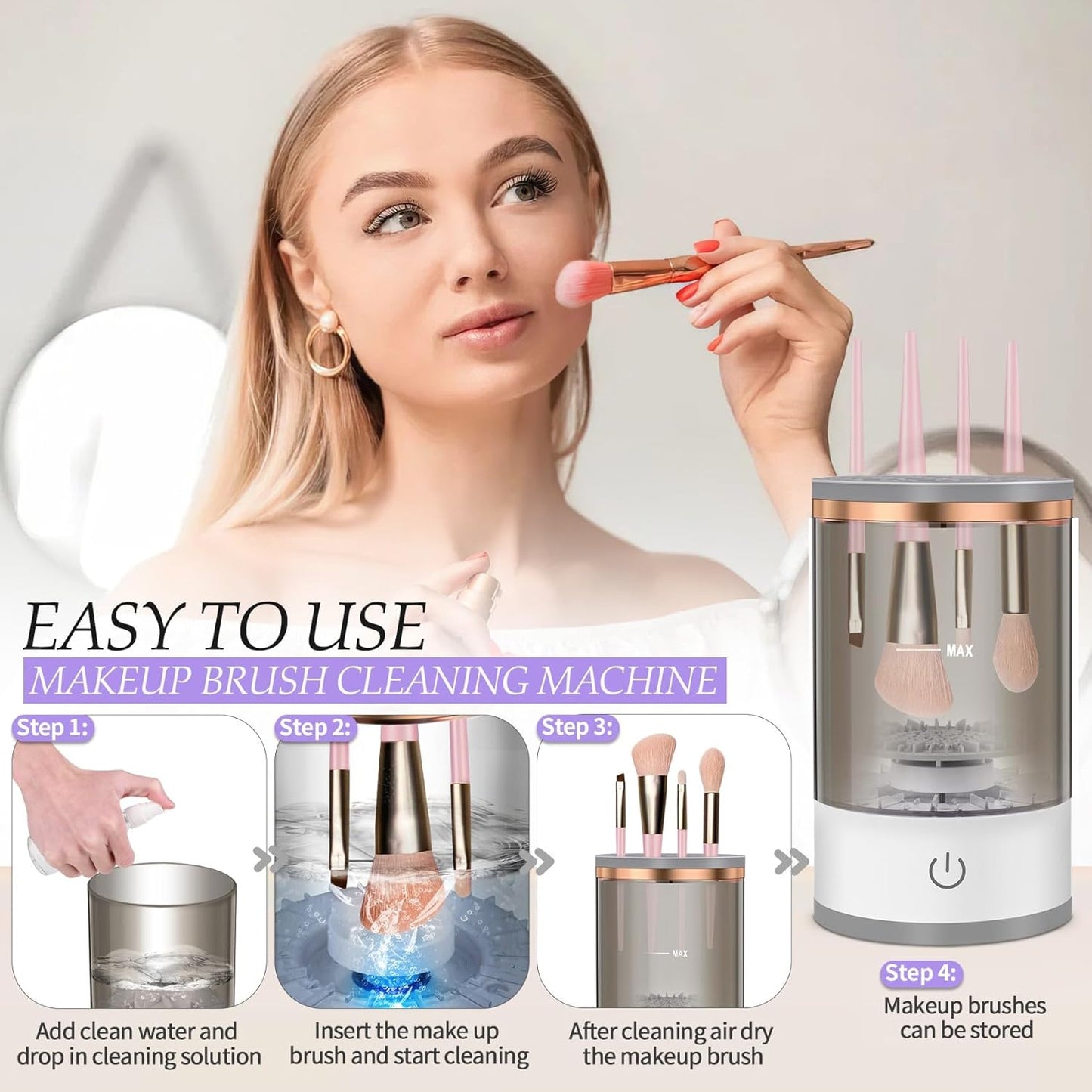 GlowBrush™ - Limpia y seca tus brochas en segundos, sin esfuerzo y sin bacterias