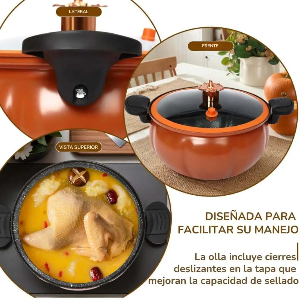 Tu nueva aliada en la cocina: olla calabaza a presión compacta y elegante