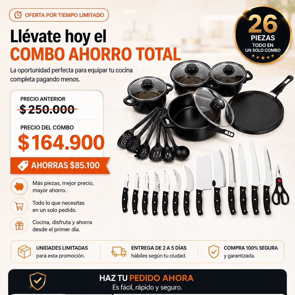 Combo Mega Ahorro RENOVA COCINA - 26 piezas premium